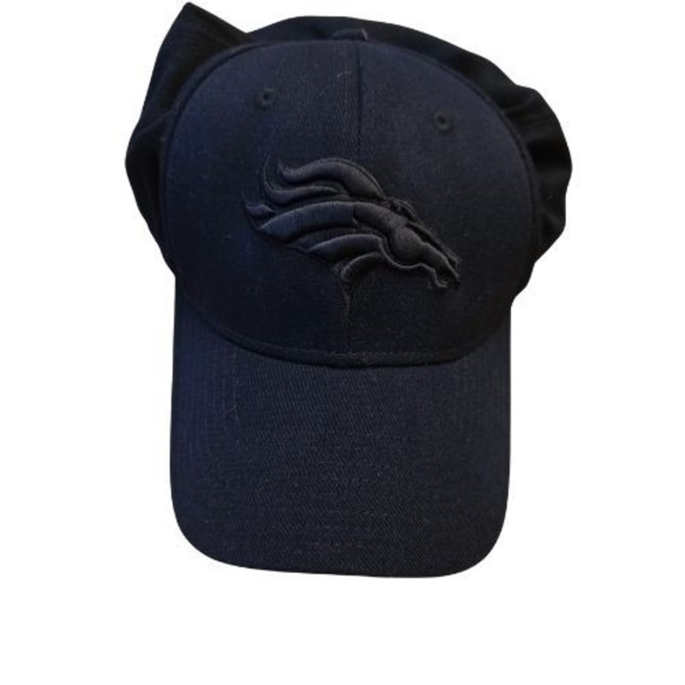 Denver Broncos NFL Reebok‎ Black Embroidered Logo Baseball Cap Dad 7 1/4